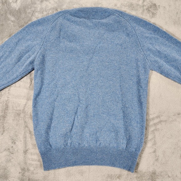 Vintage Lord Jeff Sweater Mens Medium Blue V-Neck Cable Knit Lambswool Made USA‎ - Picture 3 of 11